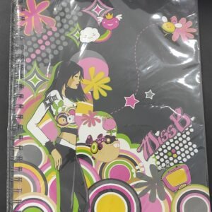 Caderno espiral A4 pautado preto Miss B