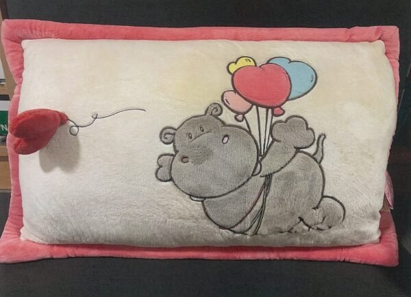 Almofada hipopótamo com balões - 50x30