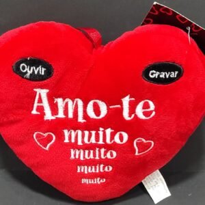 Almofada coração amo-te muito muito muito- grava e ouve