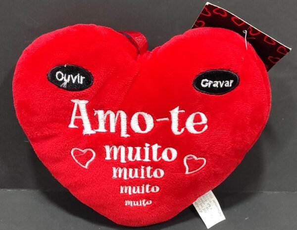 Almofada coração amo-te muito muito muito- grava e ouve