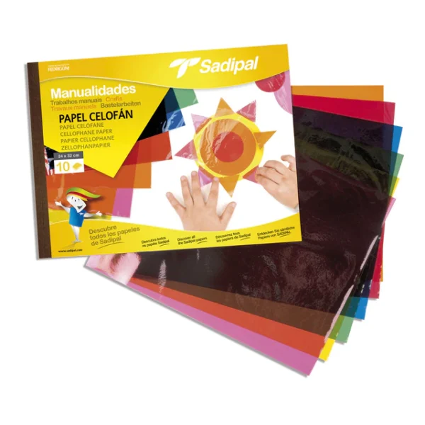 Bloco de papel celofane A4-10-folhas cores diversas