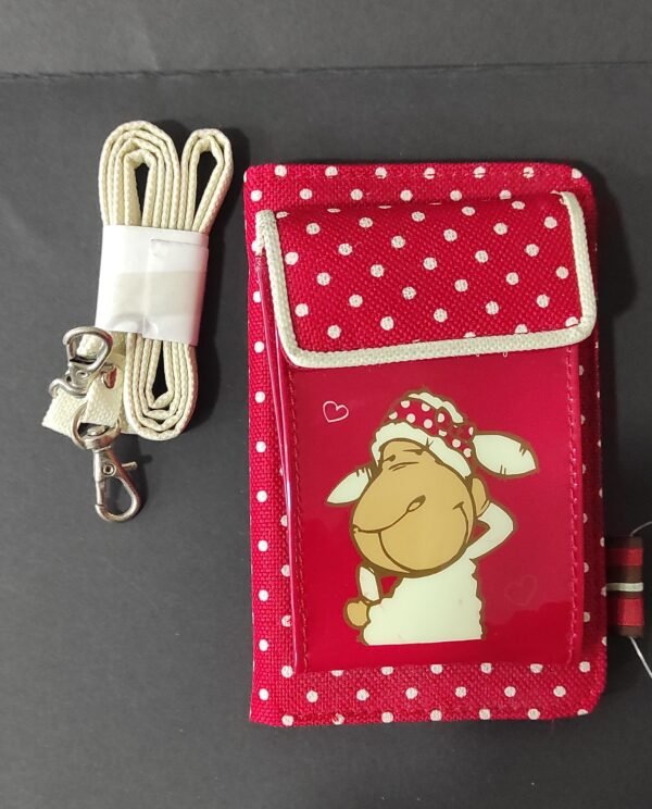 Bolsa de pescoço vermelha com 2 bolsas