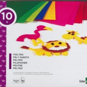 Bloco com 10 folhas cores variadas de feltro A4