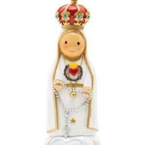 Figura em resina pintada á mão - Imaculado coração de Fátima