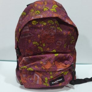Mochila com motivos rosa e amarelo