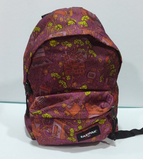 Mochila com motivos rosa e amarelo