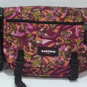 Mala de ombro eastpak scroll tons rosa e bordeaux