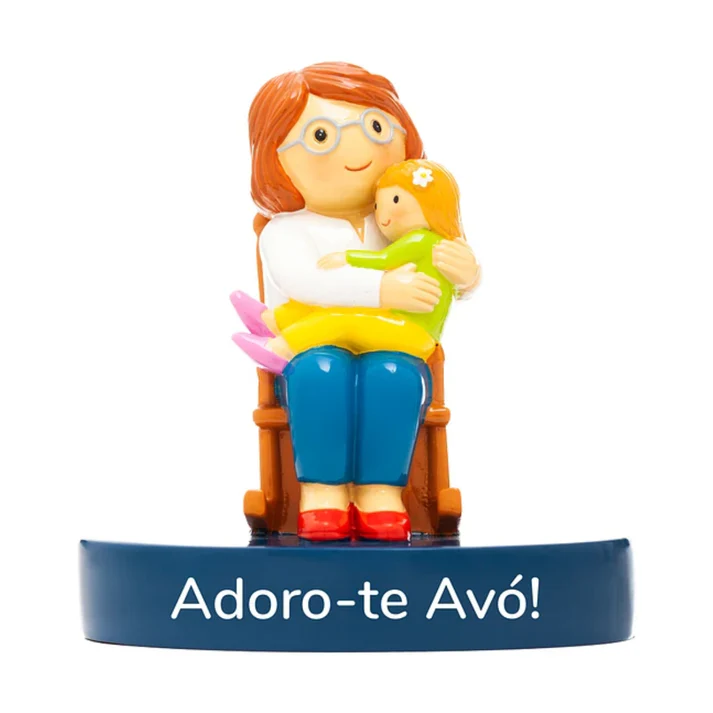Adoro-te avó (menina) - figura em resina pintada á mão