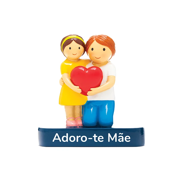 Adoro-te mãe - figura em resina pintada á mão